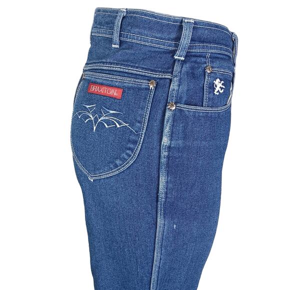 Vintage Braxton 80s High Waist Jeans Blue Triple Stitch size 8 / 10 Retro - Picture 5 of 13